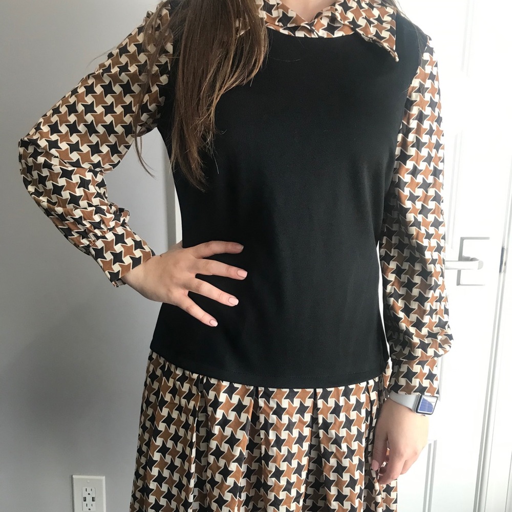 Custom made mock two piece dress